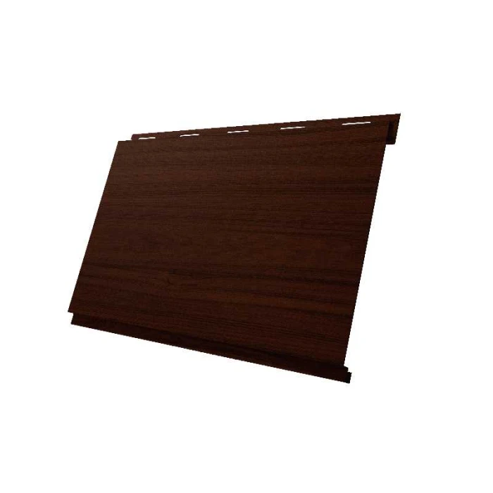 Металлический сайдинг Grand Line Вертикаль 0.45 мм classic Print Elite с пленкой Choco Wood TwinColor