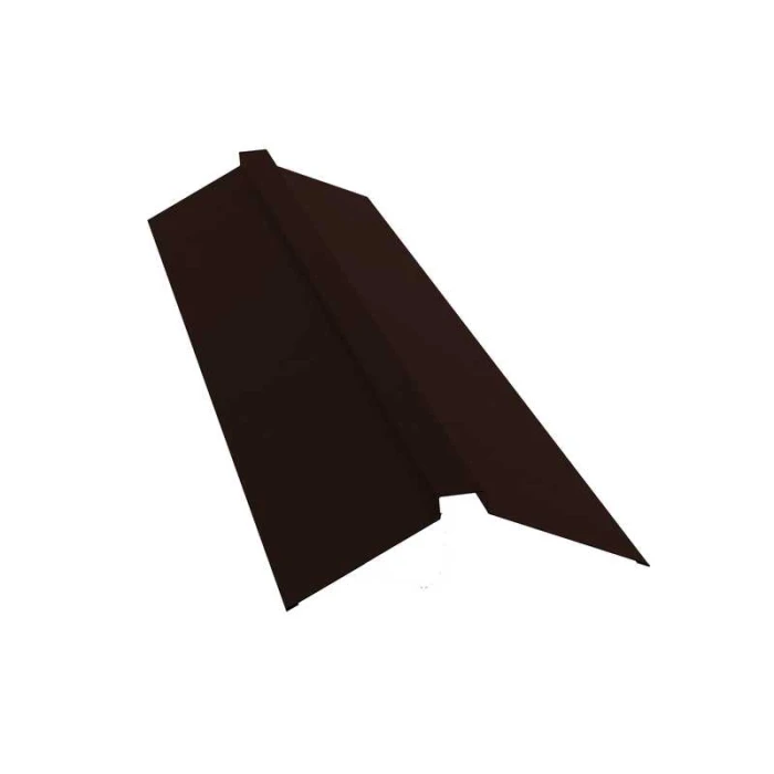 Планка конька плоского 115х30х115 0,5 Velur RAL 8017 шоколад